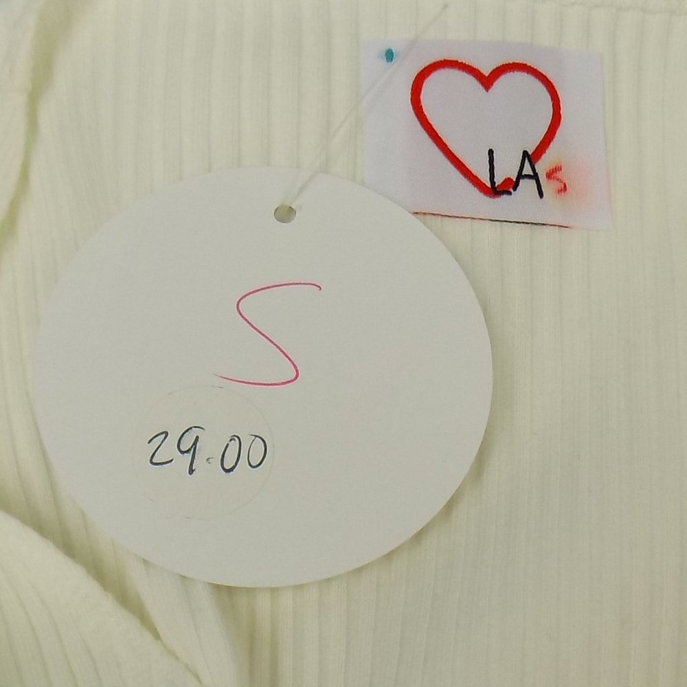 LoveLA Brenda Snap Button Long Sleeve V-Neck Bodysuit Size S - Picture 5 of 10